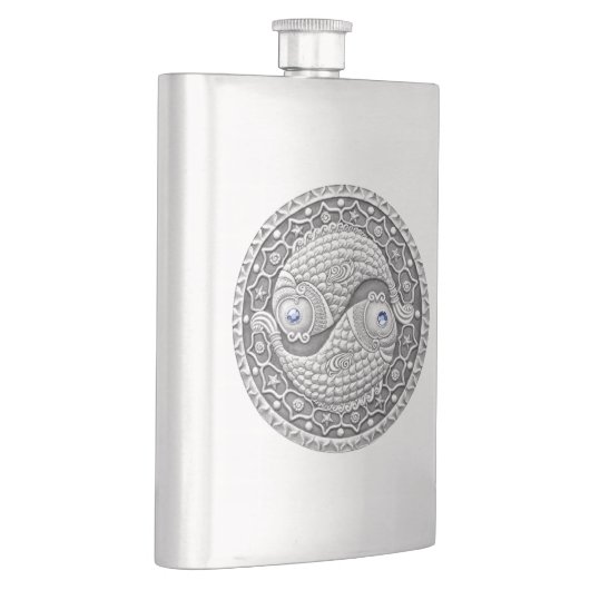 Fische 8 Unze. Flasche Flachmann (Rechts)