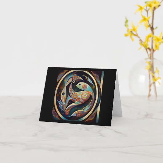 Fische 9 karte (Gelbe Blume)