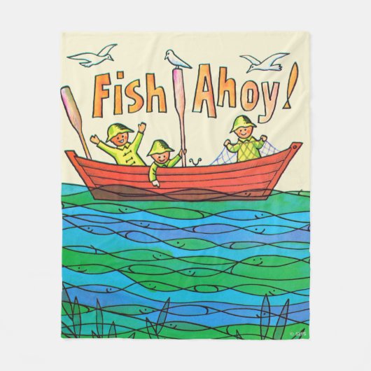 Fische Ahoy! Fleecedecke (Vorderseite)