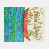 Fische Ahoy! Fleecedecke (Vorderseite (Horizontal))