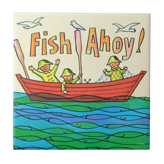 Fische Ahoy! Fliese (Vorderseite)