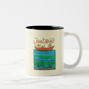 Fische Ahoy! Zweifarbige Tasse