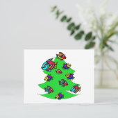 Fische am Weihnachtsbaum Feiertagspostkarte (Stehend Vorderseite)