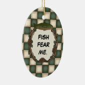 Fische Angst Me Funny Fishing Personalisiertes Fot Keramikornament (Rechts)