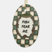 Fische Angst Me Funny Fishing Personalisiertes Fot Keramikornament (Links)