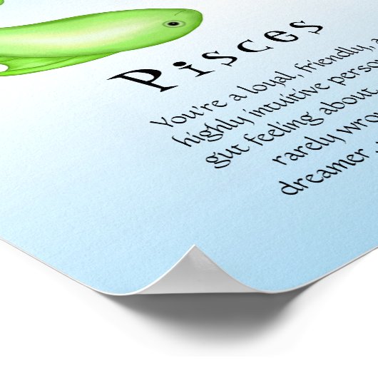 Fische Astrologie Zodiac Fischzeichen Poster (Ecke)