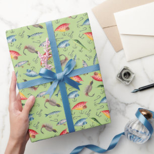 Fische auf der grünen Frühlingshöhe Geschenkpapier