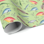 Fische auf der grünen Frühlingshöhe Geschenkpapier (Rolleneckpunkt)