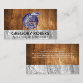 Fische auf der Linie | Visitenkarte Holzstein (Vorne/Hinten)