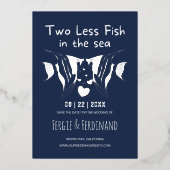 Fische auf der nautischen Save the Date Karte des  (Vorderseite)