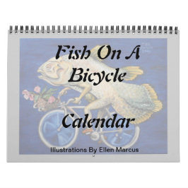 Fische auf einem Fahrrad-Kalender Kalender