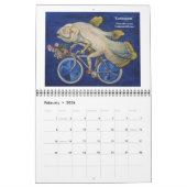 Fische auf einem Fahrrad-Kalender Kalender (Feb 2026)