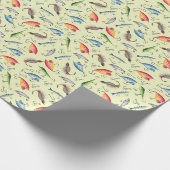 Fische auf hellgelben Flächen Geschenkpapier (Ecke)