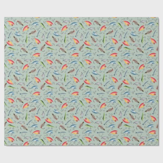 Fische auf hellgrün geschenkpapier (Flach)