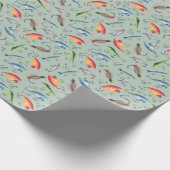 Fische auf hellgrün geschenkpapier (Ecke)