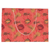 Fische auf lebendem Korallenhintergrund Große Geschenktüte (Rückseite)