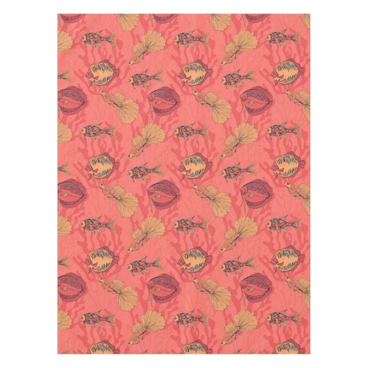 Fische auf lebendem Korallenhintergrund Tischdecke (Vorderseite)