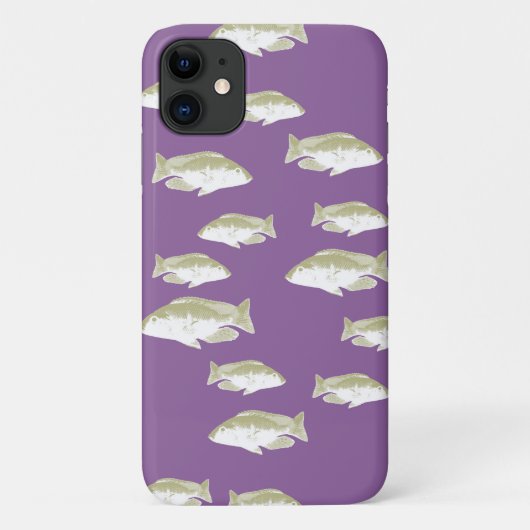 Fische auf lila Case-Mate iPhone hülle (Rückseite)