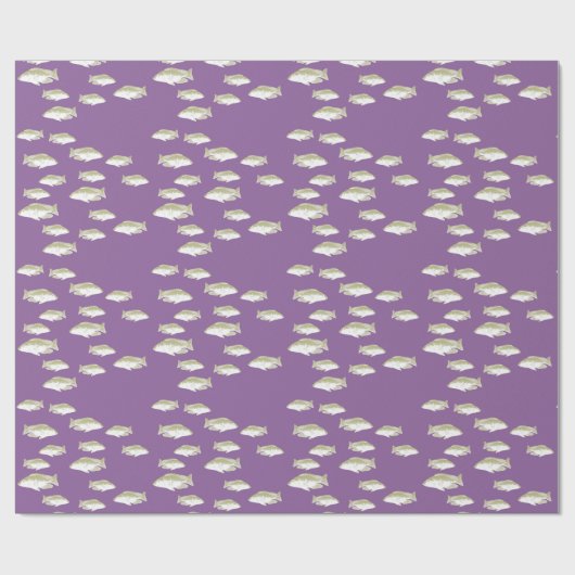Fische auf lila geschenkpapier (Flach)