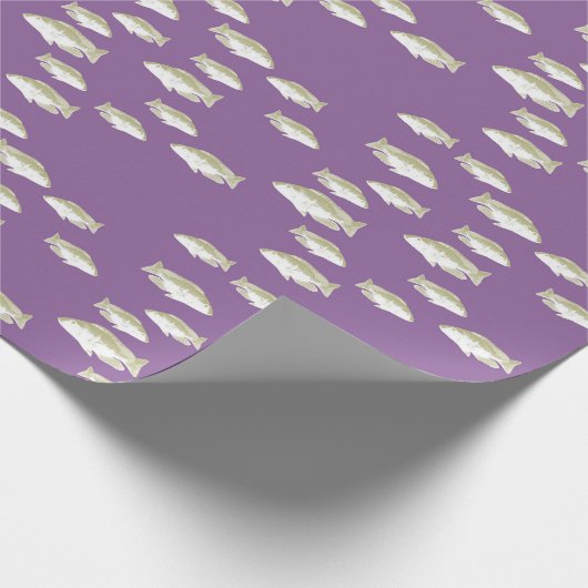 Fische auf lila geschenkpapier (Ecke)