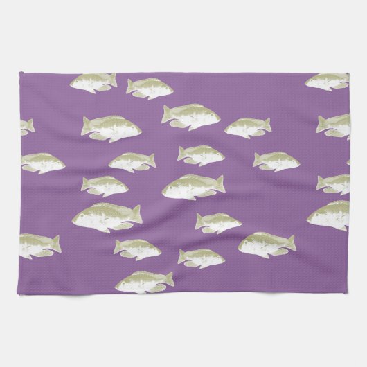 Fische auf lila geschirrtuch (Horizontal)