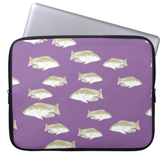 Fische auf lila laptopschutzhülle (Vorderseite)