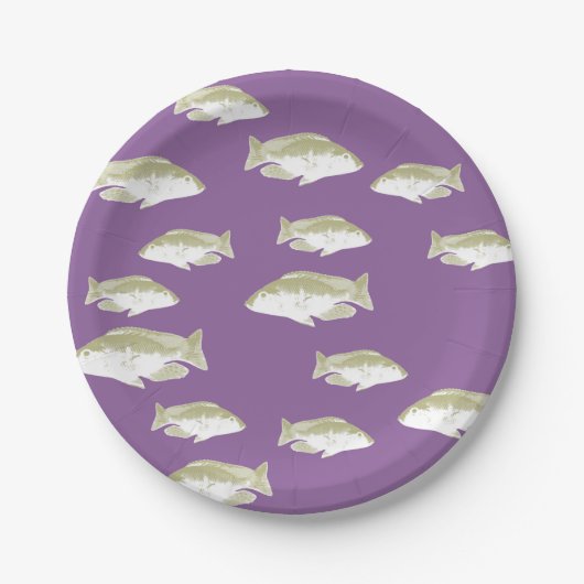 Fische auf lila pappteller (Vorderseite)