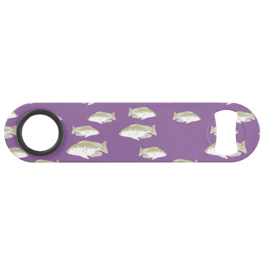 Fische auf lila speed flaschenöffner (Rückseite Horizontal)