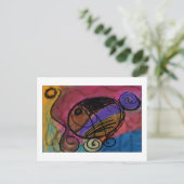Fische auf Rädern Postkarte (Stehend Vorderseite)