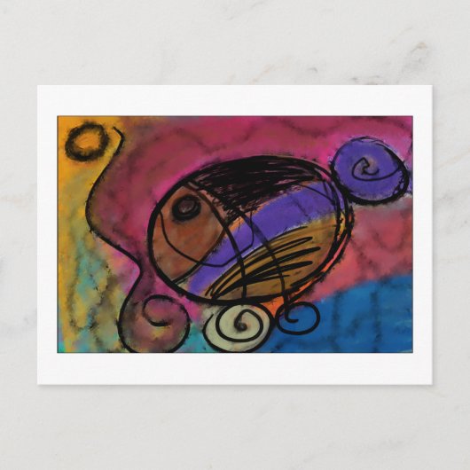 Fische auf Rädern Postkarte (Vorderseite)