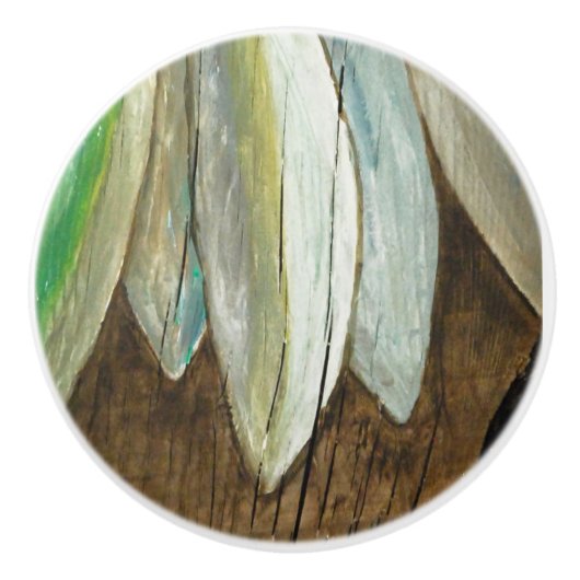 Fische auf Treibholz Keramikknauf (Vorderseite)