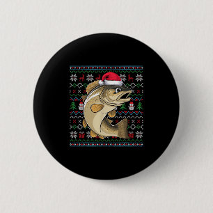 Fische aus Uganda Xmas Sweater Santa Christma Button
