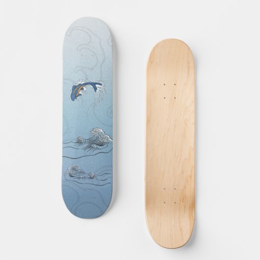 Fische aus Wasser heraus Skateboard (Vorderseite)