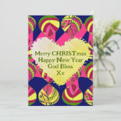 Fische Blätter Gelbe Magenta Grün Weihnachten (Stehend Vorderseite)