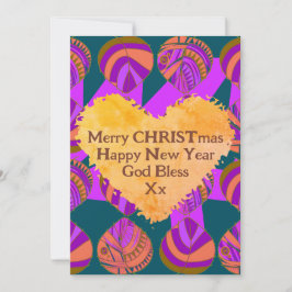 Fische Blätter Lila Grün Orange Weihnachten