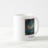 Fische Blau Himmelssternzeichen Kaffeetasse (VorderseiteRechts)