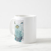 Fische, blaue Muscheln und Korallen Kaffeetasse (Vorderseite Links)