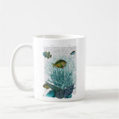 Fische, blaue Muscheln und Korallen Kaffeetasse (Links)