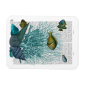 Fische, blaue Muscheln und Korallen Magnet (Horizontal)