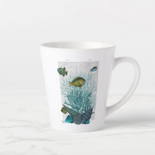 Fische, Blaue Muscheln und Korallen Milchtasse