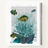 Fische, blaue Muscheln und Korallen Notizblock (Rückseite)