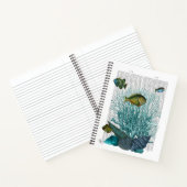 Fische, blaue Muscheln und Korallen Notizblock (Innenseite)