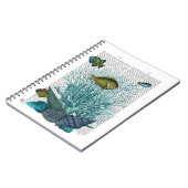 Fische, blaue Muscheln und Korallen Notizblock (Linke Seite)