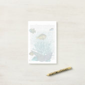 Fische, blaue Muscheln und Korallen Post-it Klebezettel (Auf Schreibtisch)