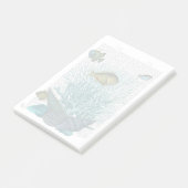 Fische, blaue Muscheln und Korallen Post-it Klebezettel (angewinkelt)