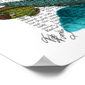 Fische, blaue Muscheln und Korallen Poster (Ecke)