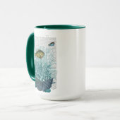 Fische, blaue Muscheln und Korallen Tasse (Vorderseite Links)