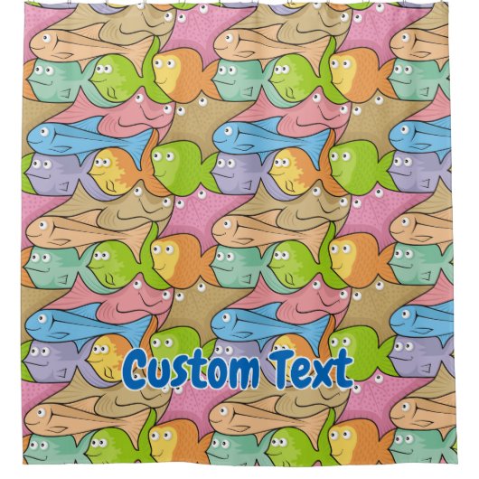 Fische Cartoon Duschvorhang (Vorderseite)