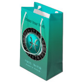 Fische - das das Horoskop-Symbol des Fisches Kleine Geschenktüte (Rückseite Schrägansicht)