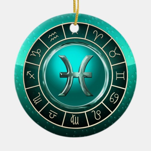 Fische - das Fisch-astrologische Zeichen Keramik Ornament (Vorne)